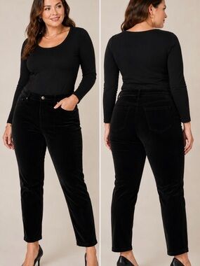 Democracy NWT Black Velvet Ab Solution Ankle Pants Size 16